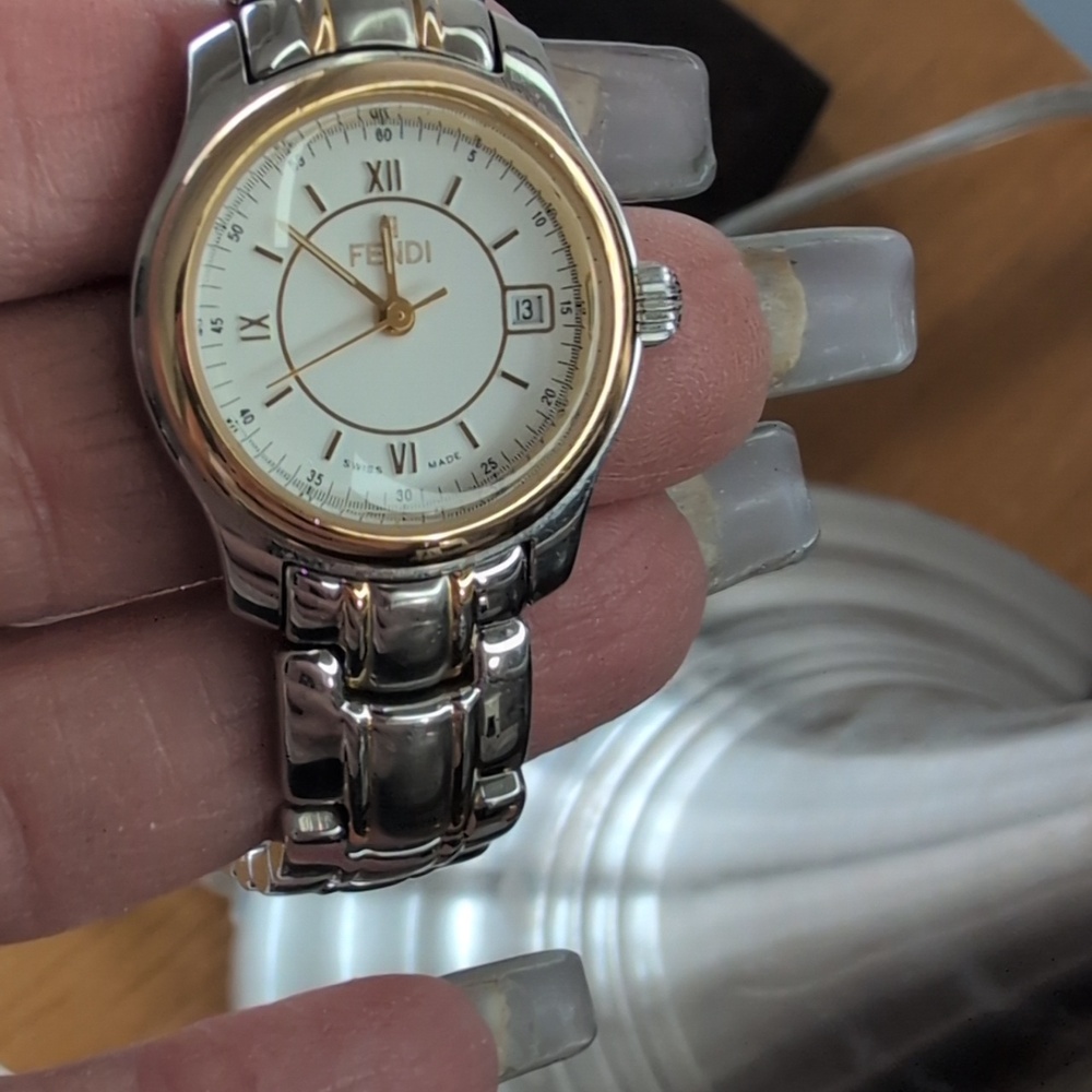 Fendi Two-Tone Silver and Gold Watch - Picture 7 of 8